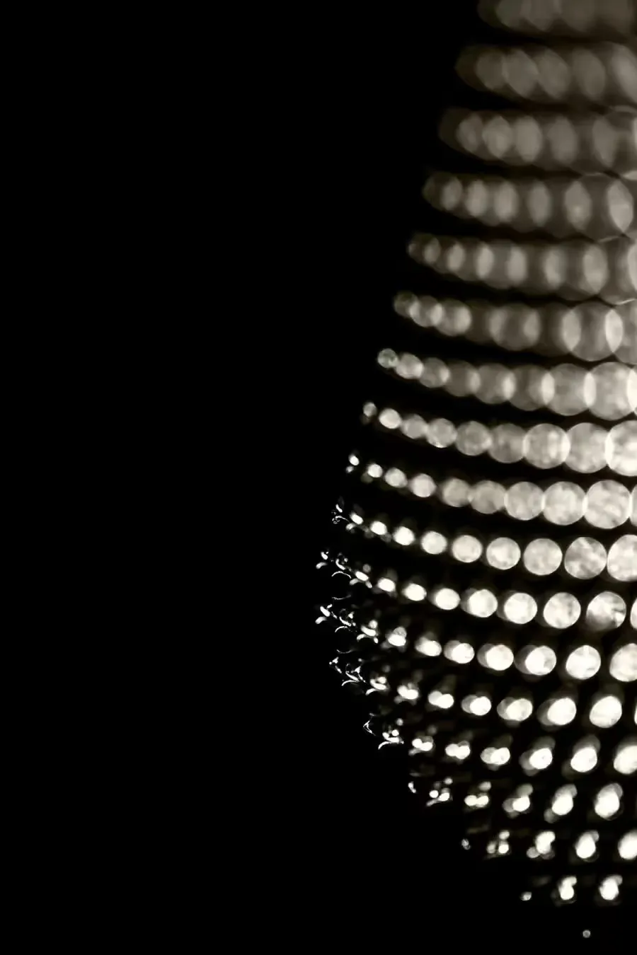 An extremely close-up of a grater
