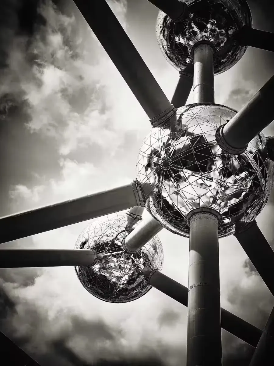 Atomium sculpture in Belgium from the side