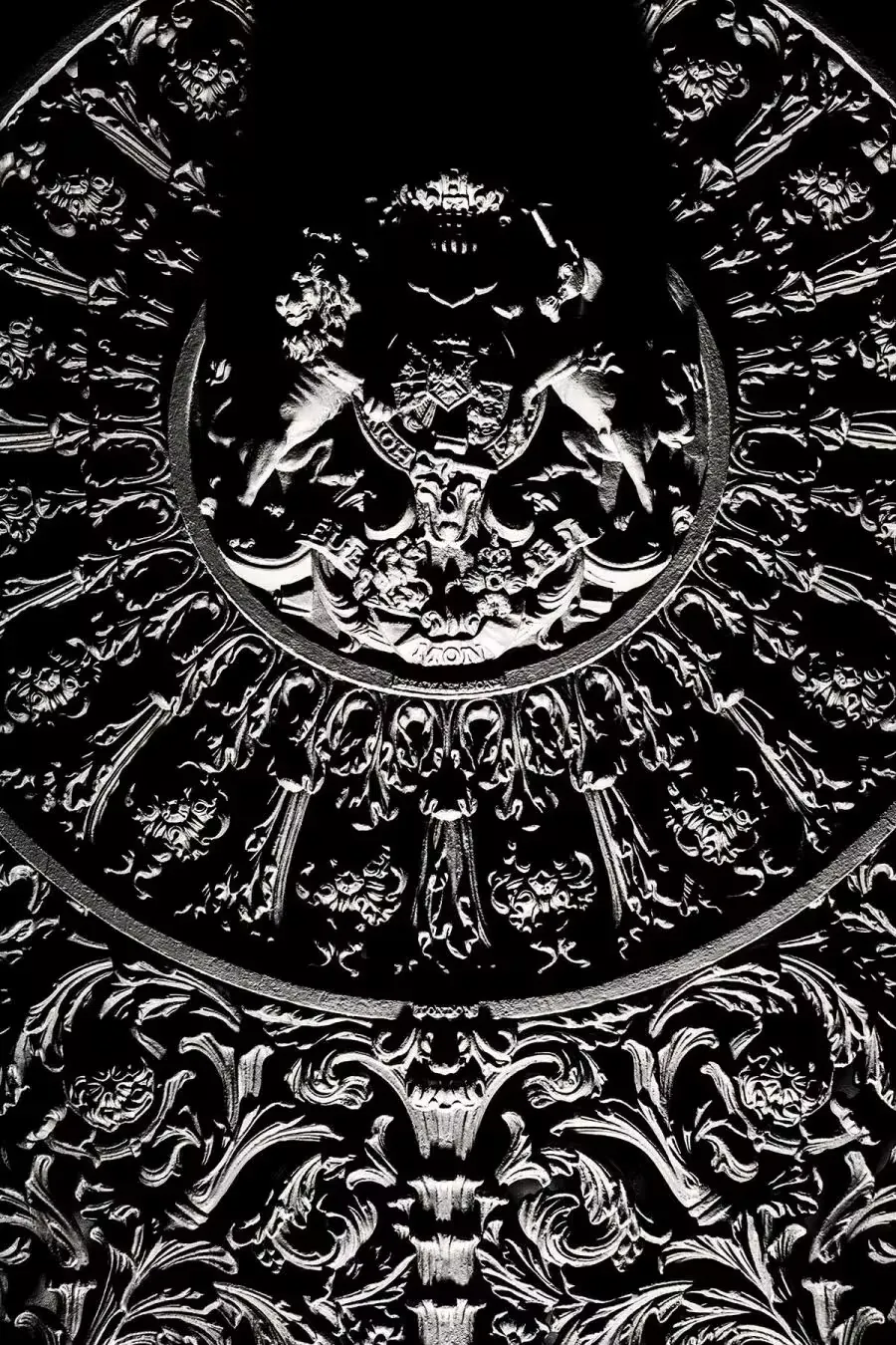 An ornamental stone facade