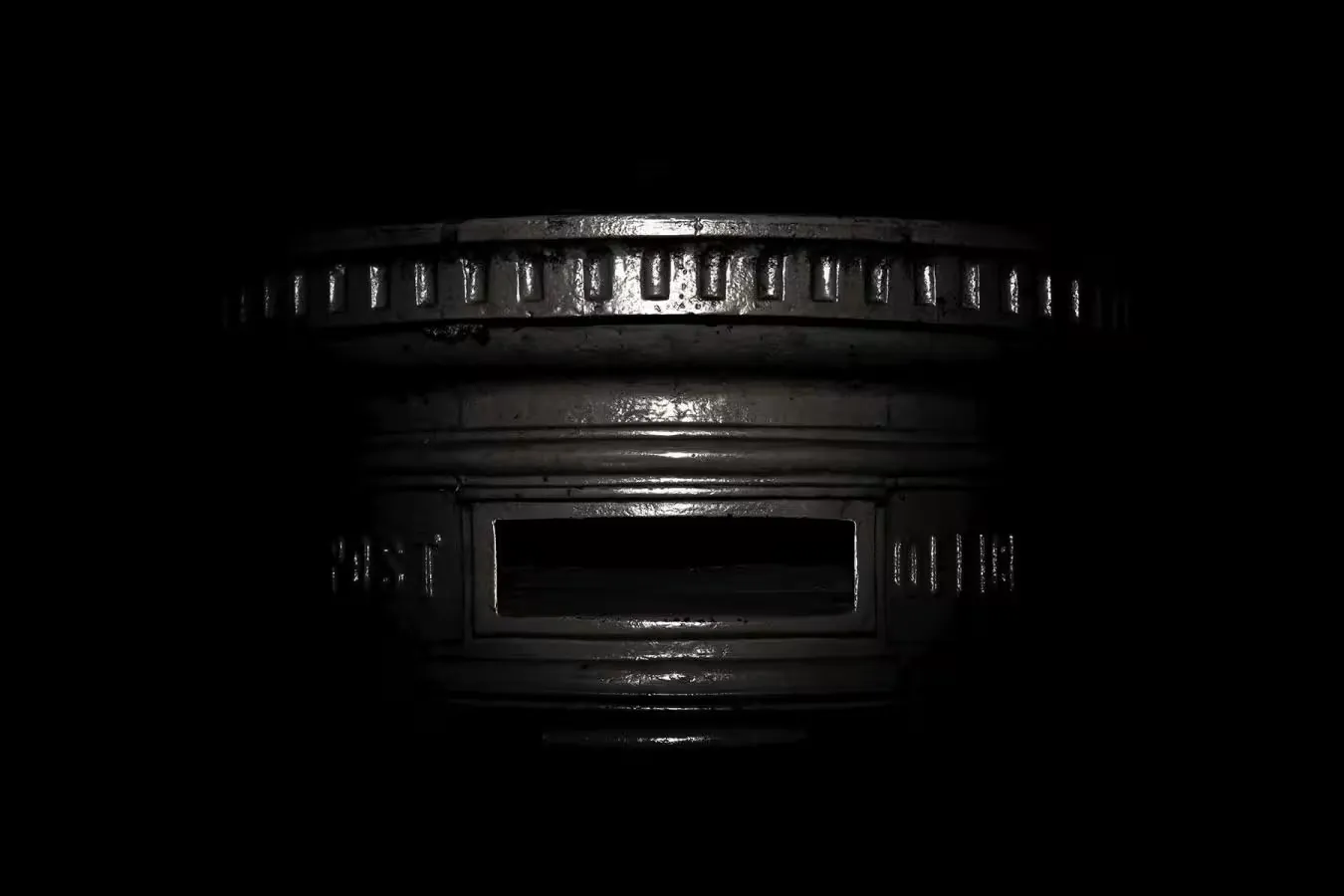 A British mail box in the darkness