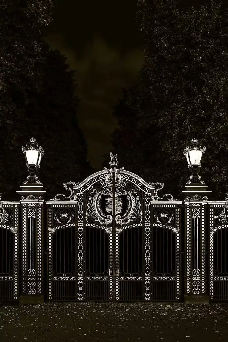 Canada Gate in the dark