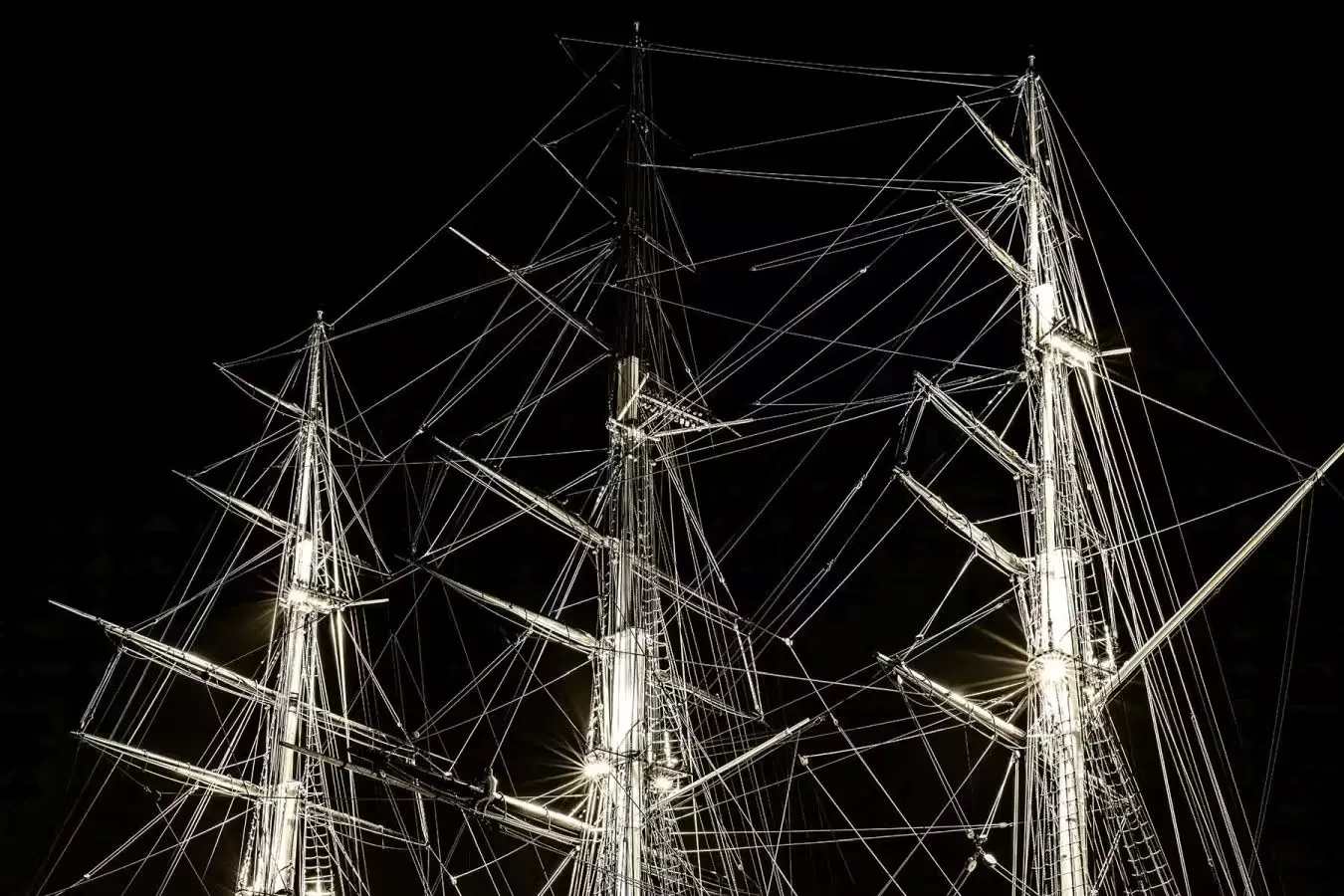 The masts of Cutty Sark ship in London